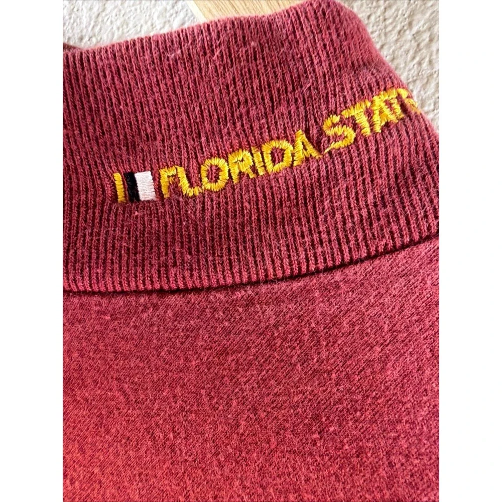 Vintage 90s FSU Florida State Seminoles Mock Neck Shirt Red Oak Mens XXL Red